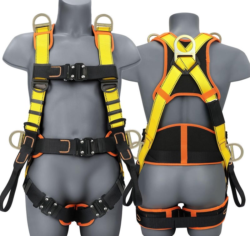 TT TRSMIMA Safety Harness Fall Protection Upgrade 4 Quick Buckles Construction Full Body Harness with 6 Adjustment D-ring - Image 1